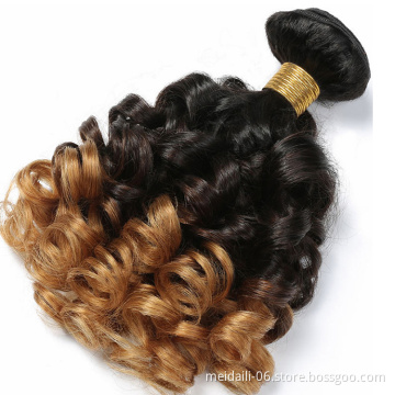 High Quality 8a Grade 1B/4/27 Ombre Brazilian Virgin Hair Spiral Curl Human Hair Bundles